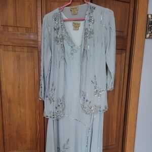 Midnight velvet 2pc beaded and sequin dress